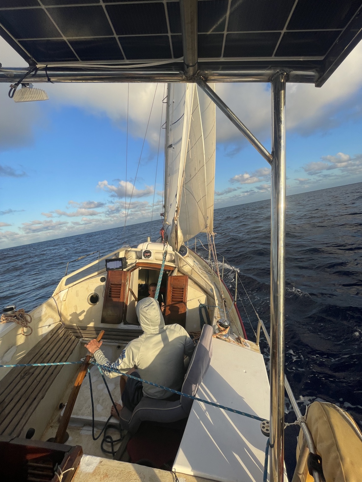 Cockpit view under sail