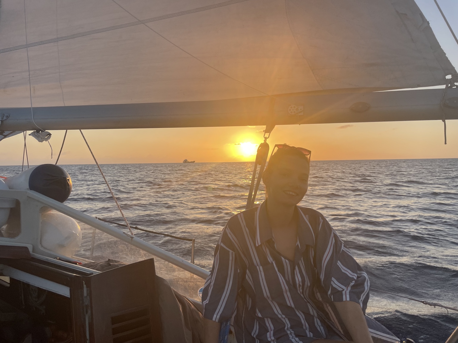 Sunset aboard Suzie Manuela