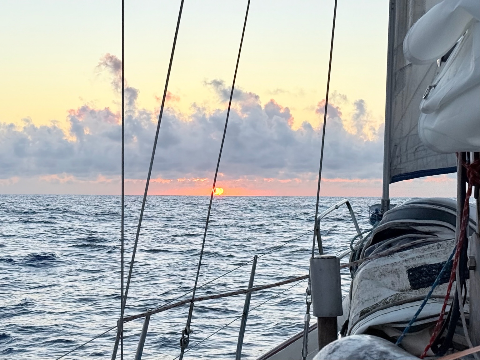 Sunset horizon from the boat